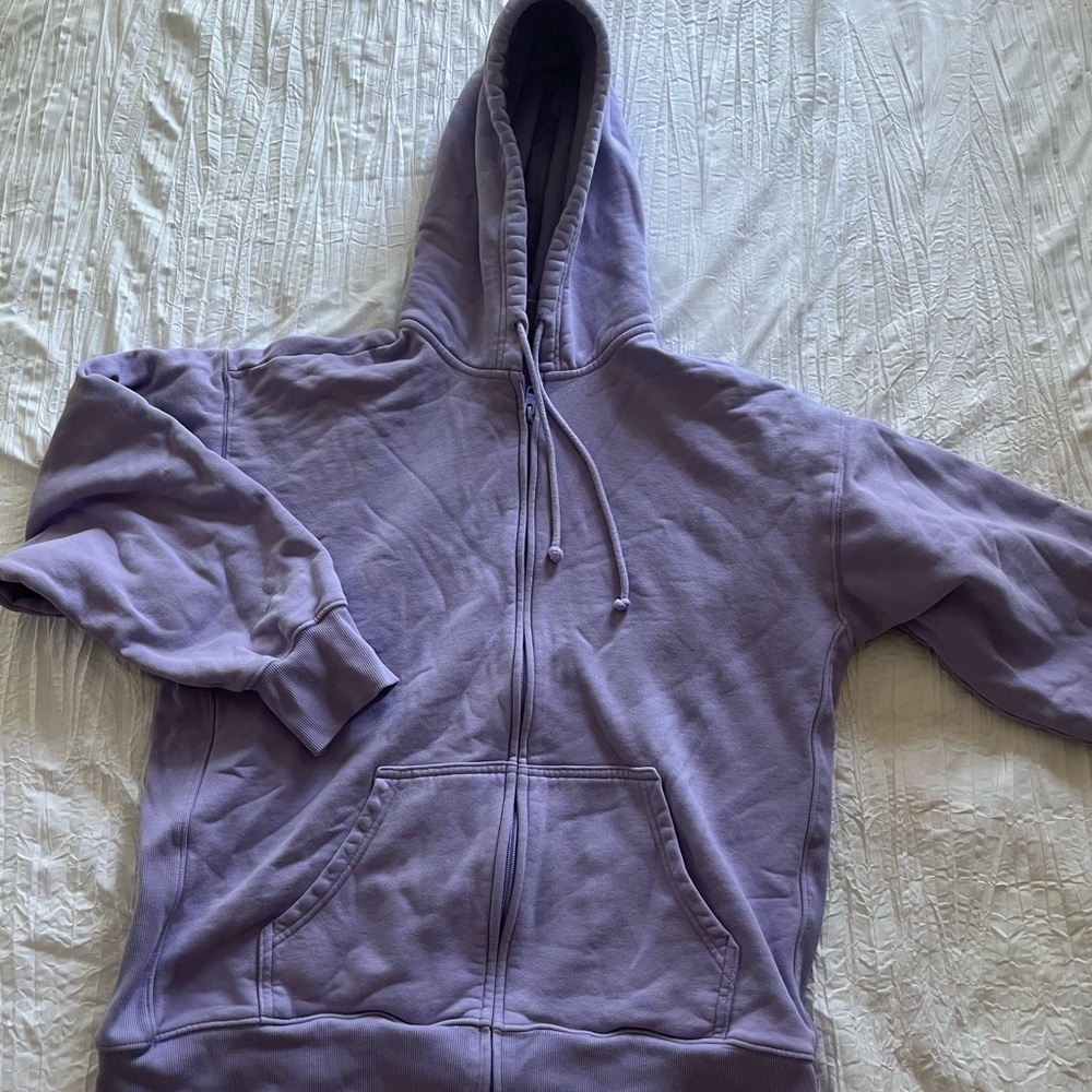 Aritzia Boyfriend Purple Zip-Up Hoodie